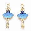 Printed Light Gold Tone Alloy Pendants ENAM-N056-207G-2