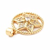 Rack Plating Brass Micro Pave Cubic Zirconia Pendants KK-B057-07G-3