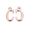 Rose Gold Plated Alloy Letter Pendants X-PALLOY-J718-01RG-C-1