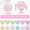 48Pcs 12 Styles UV Plating Opaque Acrylic Beads OACR-SC0002-20-2