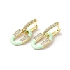 Oval Golden Brass Dangle Hoop Earrings EJEW-L268-041G-06-1