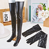 Imitation Leather Long Gloves & Stockings Sets AJEW-CL0002-99B-4