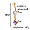 Brass Cubic Zirconia Navel Ring AJEW-EE0004-28D-3