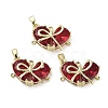 Real 18K Gold Plated Brass Glass Pendants KK-R161-02G-04-1