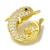 Rack Plating Brass Micro Pave Clear Cubic Zirconia Pendant Settings KK-H485-05G-2