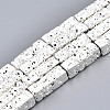 Electroplated Natural Lava Rock Beads Strands G-T114-63S-1
