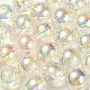 UV Plating Transparent Rainbow Iridescent Acrylic Beads TACR-D010-07B-1
