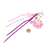 Flower Handmade Woven & Polyester Cord & Resin & Acrylic Beaded Pendant Decorations HJEW-JM04421-01-3