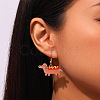 Alloy Enamel Dangle Earrings for Women WG0252C-04-2