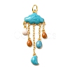 Rack Plating Brass Enamel Pendants KKB-M230-42G-3