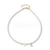 Brass Micro Pave Grade AAA Cubic Zirconia Letter Pendant Necklaces NJEW-JN04771-17-4