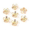 Transparent Electroplate Glass Bead Caps EGLA-N015-01C-1