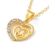 Alloy with Clear Cubic Zirconia Pendant Necklace for Women NJEW-G107-02G-1