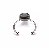 Non-Tarnish 201 Stainless Steel Cuff Pad Ring Settings X-STAS-S080-042C-P-4