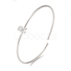 Rack Plating Brass Micro Pave Clear Cubic Zirconia Letter Open Cuff Bangles BJEW-A018-01P-R-1