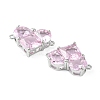 Brass Pave Cubic Zirconia Connector Charms KK-L208-04P-03-3