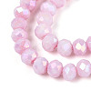 Anti-Tarnish Electroplate Rondelle Glass Beads Strands X-EGLA-T021-4mm-17-03-3