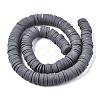 Flat Round Handmade Polymer Clay Beads CLAY-R067-12mm-41-3