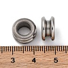 Tarnish Resistant 304 Stainless Steel Grooved Beads STAS-I117-16D-P-3