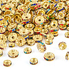 300Pcs 3 Styles Rondelle Brass Rhinestone Spacer Beads RB-TA0001-33G-2