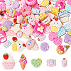 100Pcs 5 Styles Opaque Resin Decoden Cabochons CRES-SP0001-05-1