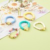 Handmade Polymer Clay Beaded Stretch Rings RJEW-JR00355-6