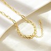 Brass Paperclip Chain Necklaces NJEW-A042-03G-4