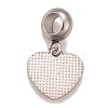 304 Stainless Steel Crystal Rhinestone European Dangle Charms STAS-F278-14P-2
