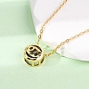 Brass Pave Cubic Zirconia Birth Stone Constellation Pendant Cable Chain Necklaces LS-NJEW-D334-01G-12-3