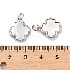 Brass Pave Shell Pendants KK-K365-08E-P-3