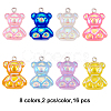 16Pcs 8 Colors Electroplated Resin Pendants CRES-FP0001-12-6