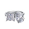 Square & Teardrop Rhodium Plated 925 Sterling Silver Micro Pave Cubic Zirconia Finger Rings for Women RJEW-F168-01P-1