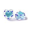 Glass Heart Beads GLAA-D005-01D-3