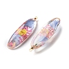 Inner Dried Flower Transparent Resin Pendants RESI-A043-01A-2