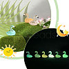 60Pcs 6 Colors Luminous Resin Flamingo Shape Display Ornaments DJEW-CA0001-53-4