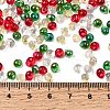 4 Colors Christmas 6/0 Transparent Fringe Glass Seed Beads SEED-X0058-11-3