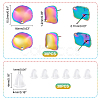 Rainbow Color 304 Stainless Steel Stud Earring Findings with Hole STAS-UN0036-11-4