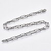 Brass Round Oval Paperclip Chain Necklace Making MAK-S072-04B-B-2
