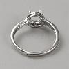 Sterling Silver Open Cuff Ring Findings STER-WH0061-21C-2