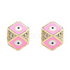 Brass Micro Pave Clear Cubic Zirconia Beads KK-N227-91C-2