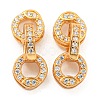 925 Sterling Silver Micro Pave Clear Cubic Zirconia Fold Over Clasps STER-U001-10G-1
