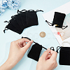 Beebeecraft 25Pcs Rectangle Velvet Drawstring Pouches TP-BBC0001-04B-03-3