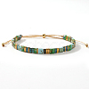 2Pcs 2 Styles Natural Fuchsite & Glass & Iron Braided Bead Bracelet Sets VQ5564-5