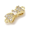 Brass Pave Clear Cubic Zirconia Connector Charms KK-G499-14G-2