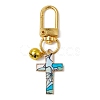 Cross Alloy Enamel Pendants Decorations HJEW-JM01074-2