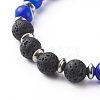 Handmade Evil Eye Lampwork Beaded Stretch Bracelets BJEW-JB06466-01-2
