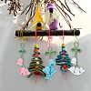 3Pcs 3 Colors Lily of the Valley Kintting Cotton Wool Pendant Decorations HJEW-DC0001-03-4