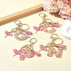 Letter A~Z Transparent Glitter Resin Pendant Keychains KEYC-FZ00024-21-10