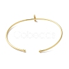 Rack Plating Brass Micro Pave Clear Cubic Zirconia Letter Open Cuff Bangles BJEW-A018-01G-I-3