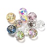 Transparent Electroplate Glass Beads GLAA-L046-02-1